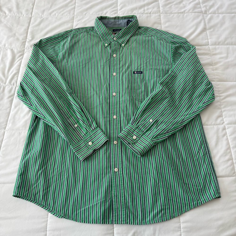 Chaps Stripped Button Down Shirt Size XL